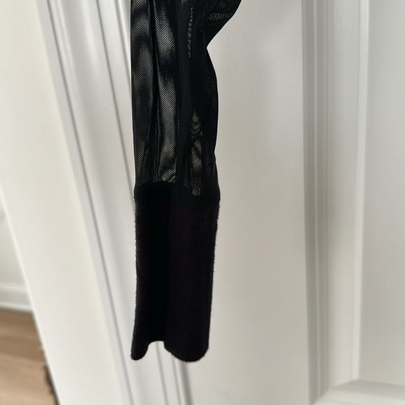 Elegant Black Mesh Long Sleeve body suite with snaps only wore - Picture 4 of 7